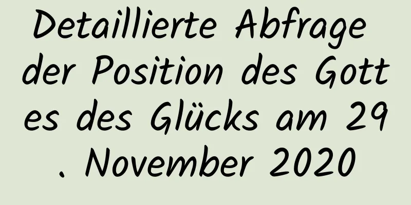 Detaillierte Abfrage der Position des Gottes des Glücks am 29. November 2020