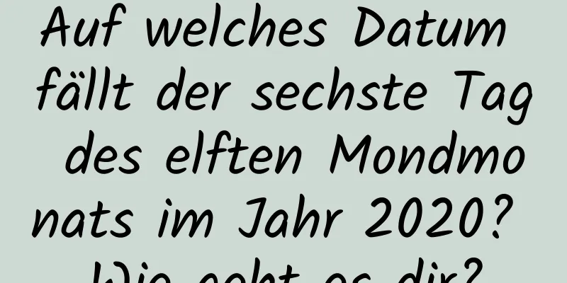 Auf welches Datum fällt der sechste Tag des elften Mondmonats im Jahr 2020? Wie geht es dir?