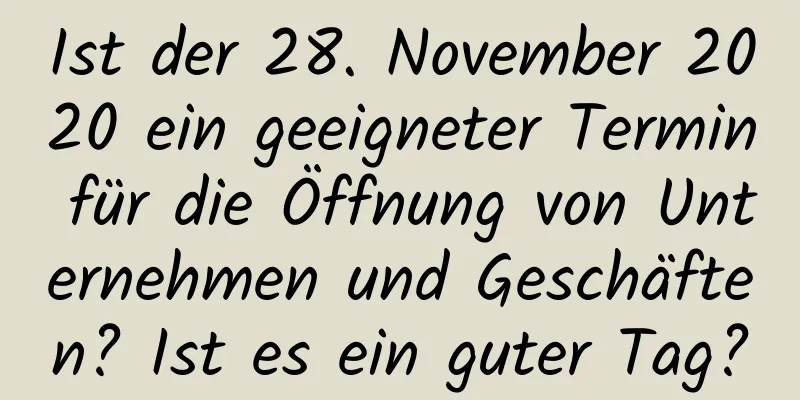 Ist der 28. November 2020 ein geeigneter Termin für die Öffnung von Unternehmen und Geschäften? Ist es ein guter Tag?