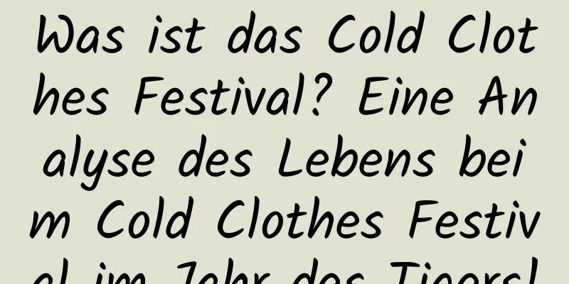 Was ist das Cold Clothes Festival? Eine Analyse des Lebens beim Cold Clothes Festival im Jahr des Tigers!