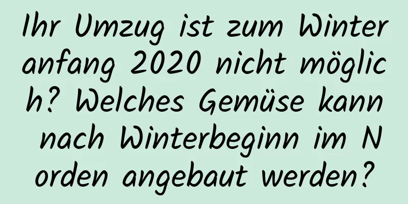 Ihr Umzug ist zum Winteranfang 2020 nicht möglich? Welches Gemüse kann nach Winterbeginn im Norden angebaut werden?