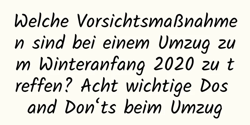 Welche Vorsichtsmaßnahmen sind bei einem Umzug zum Winteranfang 2020 zu treffen? Acht wichtige Dos and Don‘ts beim Umzug