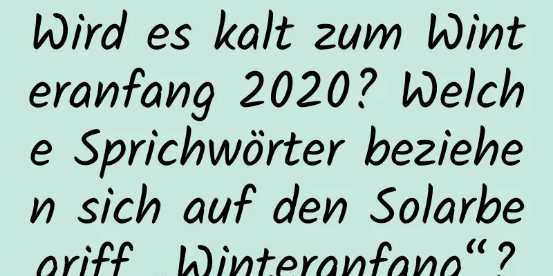 Wird es kalt zum Winteranfang 2020? Welche Sprichwörter beziehen sich auf den Solarbegriff „Winteranfang“?