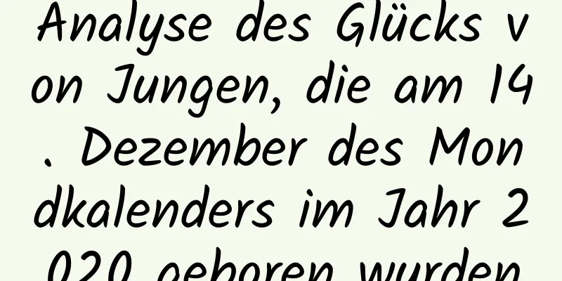 Analyse des Glücks von Jungen, die am 14. Dezember des Mondkalenders im Jahr 2020 geboren wurden