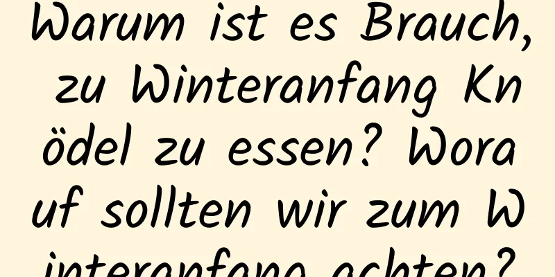 Warum ist es Brauch, zu Winteranfang Knödel zu essen? Worauf sollten wir zum Winteranfang achten?