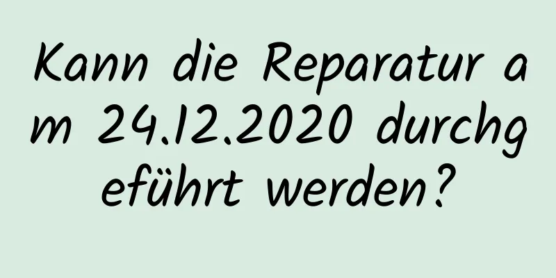 Kann die Reparatur am 24.12.2020 durchgeführt werden?