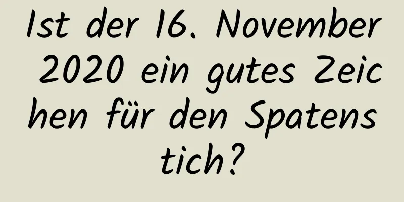 Ist der 16. November 2020 ein gutes Zeichen für den Spatenstich?