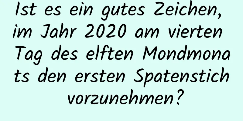 Ist es ein gutes Zeichen, im Jahr 2020 am vierten Tag des elften Mondmonats den ersten Spatenstich vorzunehmen?