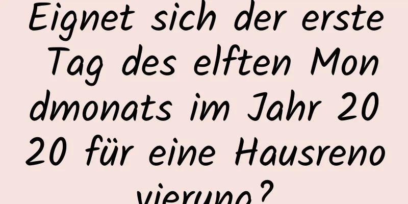 Eignet sich der erste Tag des elften Mondmonats im Jahr 2020 für eine Hausrenovierung?