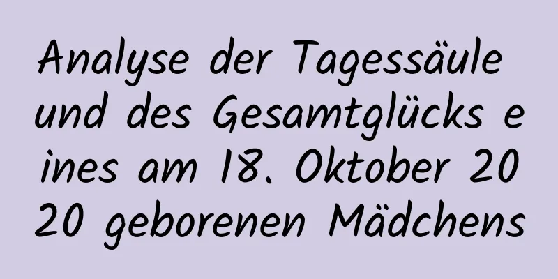 Analyse der Tagessäule und des Gesamtglücks eines am 18. Oktober 2020 geborenen Mädchens