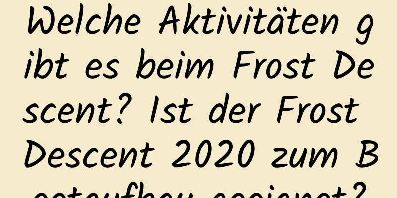 Welche Aktivitäten gibt es beim Frost Descent? Ist der Frost Descent 2020 zum Beetaufbau geeignet?