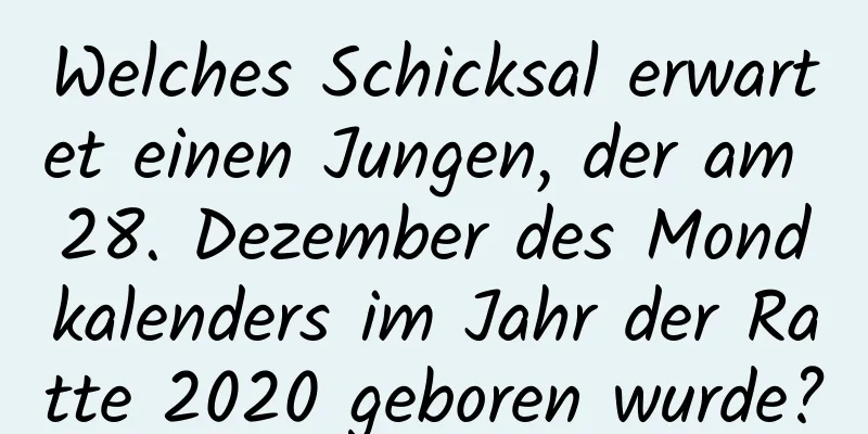 Welches Schicksal erwartet einen Jungen, der am 28. Dezember des Mondkalenders im Jahr der Ratte 2020 geboren wurde?