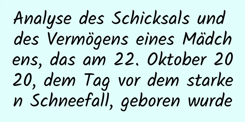 Analyse des Schicksals und des Vermögens eines Mädchens, das am 22. Oktober 2020, dem Tag vor dem starken Schneefall, geboren wurde