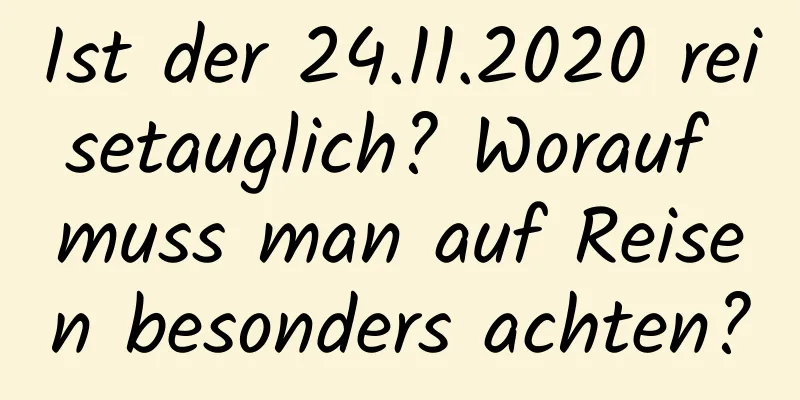 Ist der 24.11.2020 reisetauglich? Worauf muss man auf Reisen besonders achten?