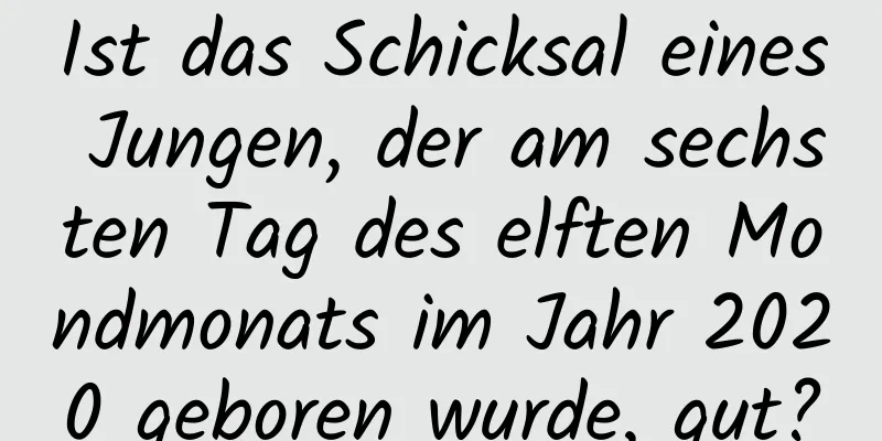 Ist das Schicksal eines Jungen, der am sechsten Tag des elften Mondmonats im Jahr 2020 geboren wurde, gut?