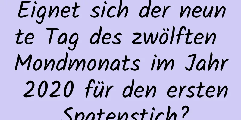 Eignet sich der neunte Tag des zwölften Mondmonats im Jahr 2020 für den ersten Spatenstich?