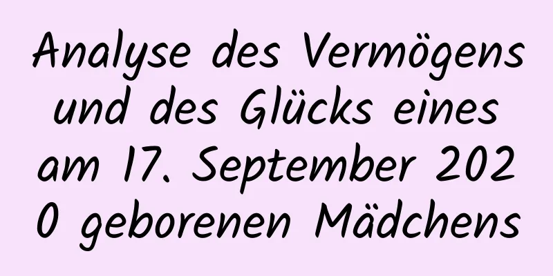 Analyse des Vermögens und des Glücks eines am 17. September 2020 geborenen Mädchens