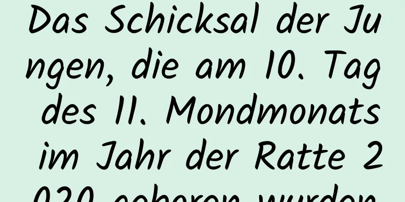 Das Schicksal der Jungen, die am 10. Tag des 11. Mondmonats im Jahr der Ratte 2020 geboren wurden