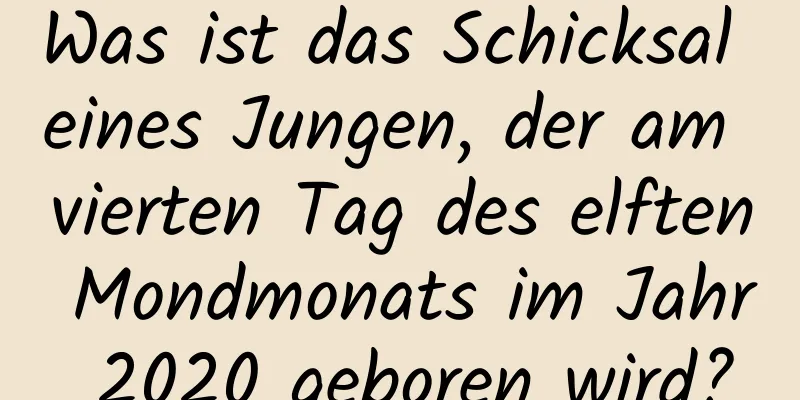 Was ist das Schicksal eines Jungen, der am vierten Tag des elften Mondmonats im Jahr 2020 geboren wird?