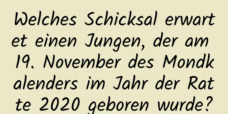 Welches Schicksal erwartet einen Jungen, der am 19. November des Mondkalenders im Jahr der Ratte 2020 geboren wurde?