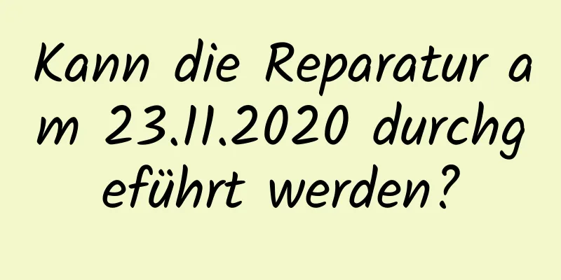 Kann die Reparatur am 23.11.2020 durchgeführt werden?