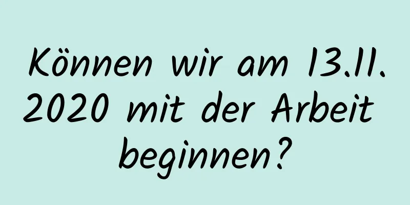 Können wir am 13.11.2020 mit der Arbeit beginnen?