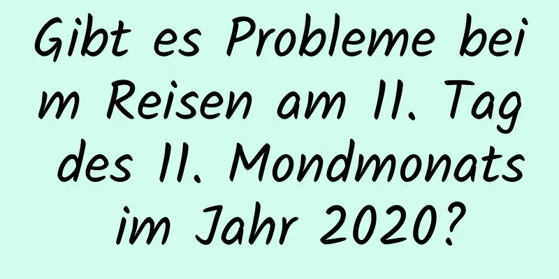 Gibt es Probleme beim Reisen am 11. Tag des 11. Mondmonats im Jahr 2020?