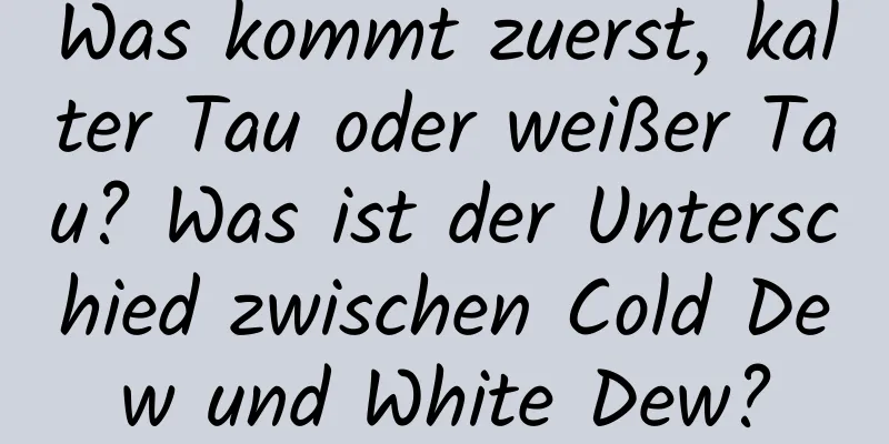 Was kommt zuerst, kalter Tau oder weißer Tau? Was ist der Unterschied zwischen Cold Dew und White Dew?