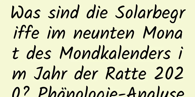 Was sind die Solarbegriffe im neunten Monat des Mondkalenders im Jahr der Ratte 2020? Phänologie-Analyse