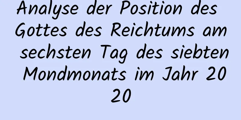 Analyse der Position des Gottes des Reichtums am sechsten Tag des siebten Mondmonats im Jahr 2020