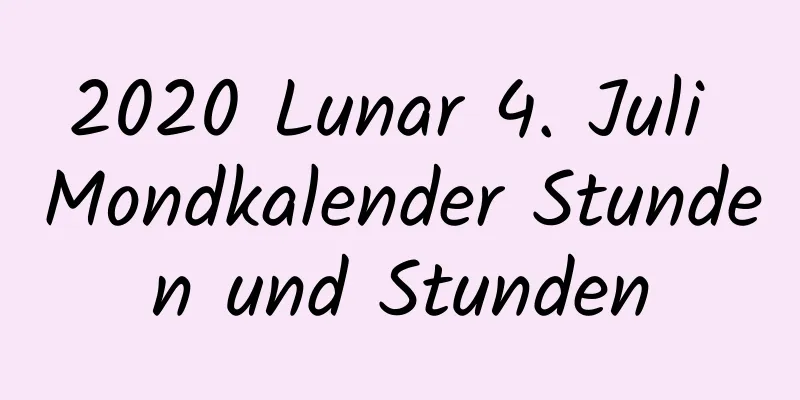 2020 Lunar 4. Juli Mondkalender Stunden und Stunden