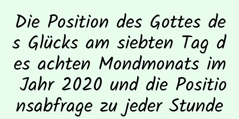 Die Position des Gottes des Glücks am siebten Tag des achten Mondmonats im Jahr 2020 und die Positionsabfrage zu jeder Stunde