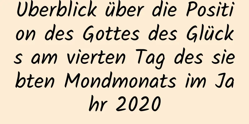 Überblick über die Position des Gottes des Glücks am vierten Tag des siebten Mondmonats im Jahr 2020