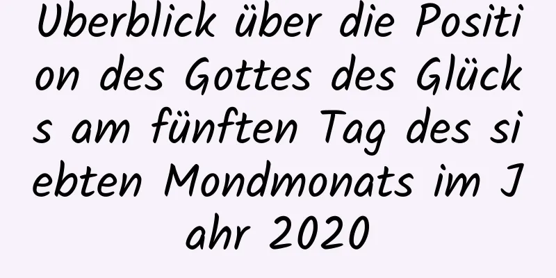 Überblick über die Position des Gottes des Glücks am fünften Tag des siebten Mondmonats im Jahr 2020