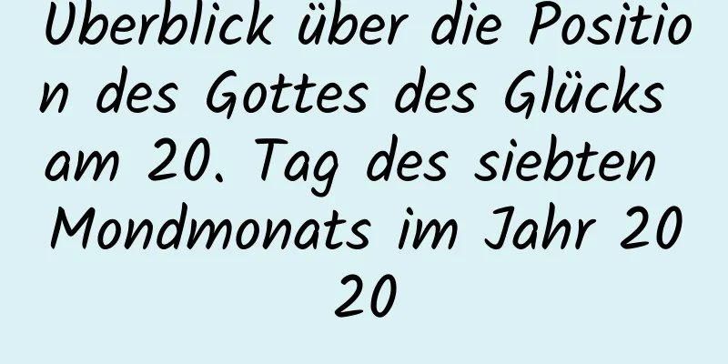 Überblick über die Position des Gottes des Glücks am 20. Tag des siebten Mondmonats im Jahr 2020