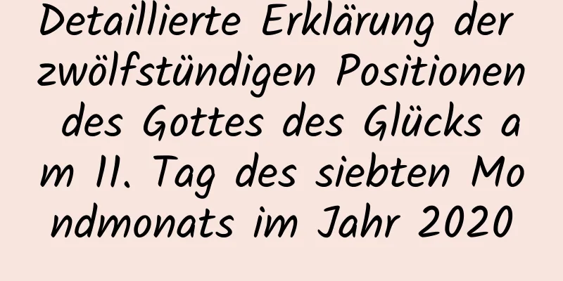 Detaillierte Erklärung der zwölfstündigen Positionen des Gottes des Glücks am 11. Tag des siebten Mondmonats im Jahr 2020