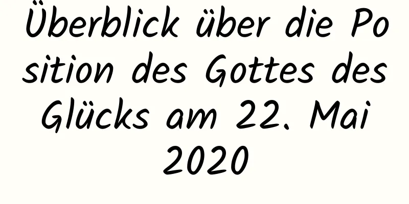 Überblick über die Position des Gottes des Glücks am 22. Mai 2020