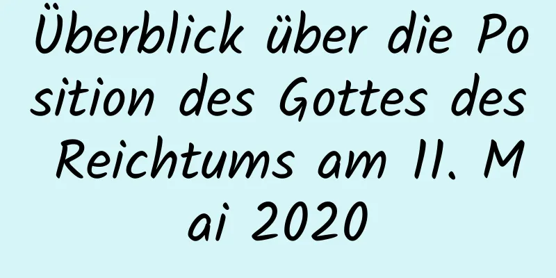 Überblick über die Position des Gottes des Reichtums am 11. Mai 2020