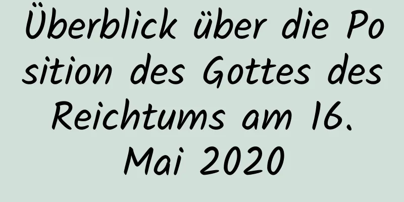 Überblick über die Position des Gottes des Reichtums am 16. Mai 2020