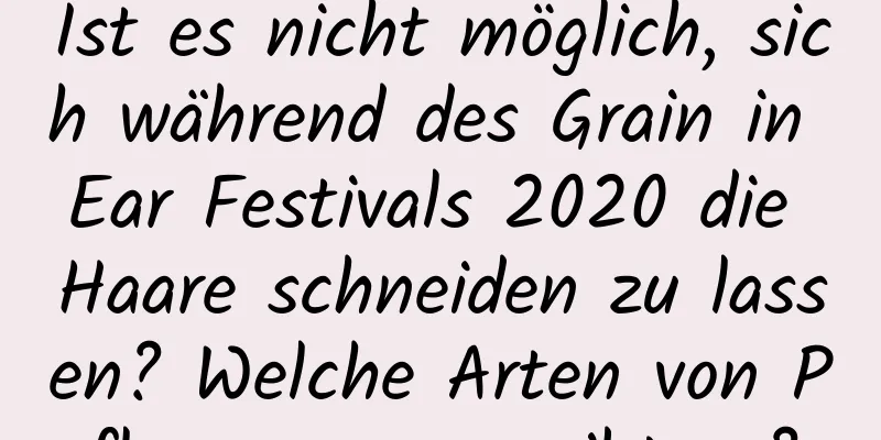 Ist es nicht möglich, sich während des Grain in Ear Festivals 2020 die Haare schneiden zu lassen? Welche Arten von Pflaumenregen gibt es?