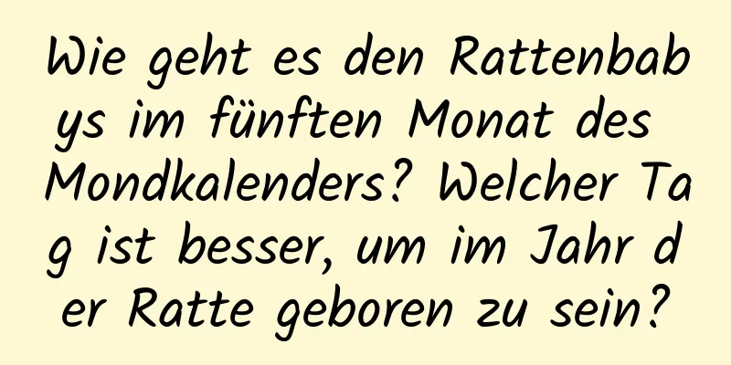 Wie geht es den Rattenbabys im fünften Monat des Mondkalenders? Welcher Tag ist besser, um im Jahr der Ratte geboren zu sein?