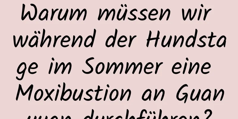 Warum müssen wir während der Hundstage im Sommer eine Moxibustion an Guanyuan durchführen?