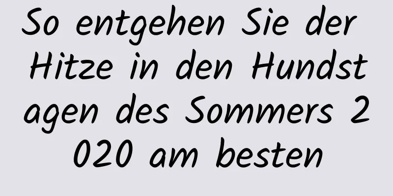 So entgehen Sie der Hitze in den Hundstagen des Sommers 2020 am besten