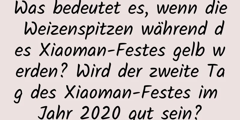 Was bedeutet es, wenn die Weizenspitzen während des Xiaoman-Festes gelb werden? Wird der zweite Tag des Xiaoman-Festes im Jahr 2020 gut sein?