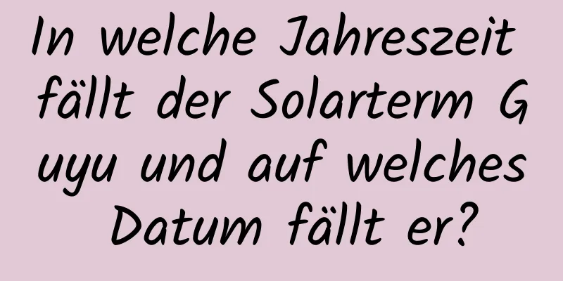 In welche Jahreszeit fällt der Solarterm Guyu und auf welches Datum fällt er?