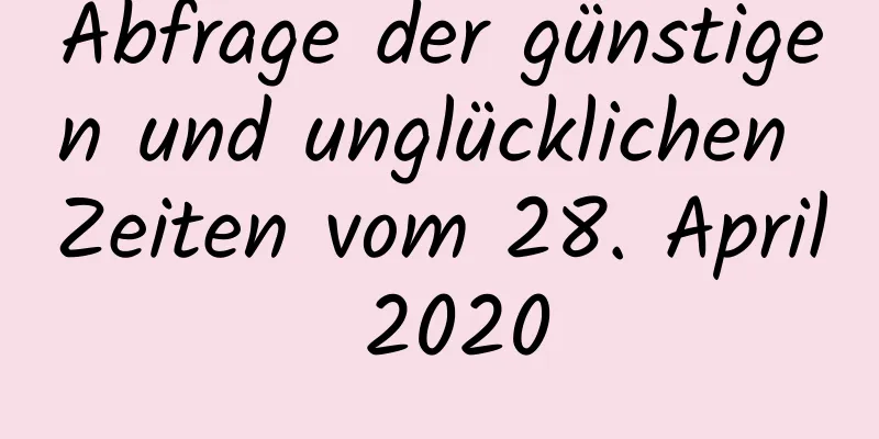 Abfrage der günstigen und unglücklichen Zeiten vom 28. April 2020