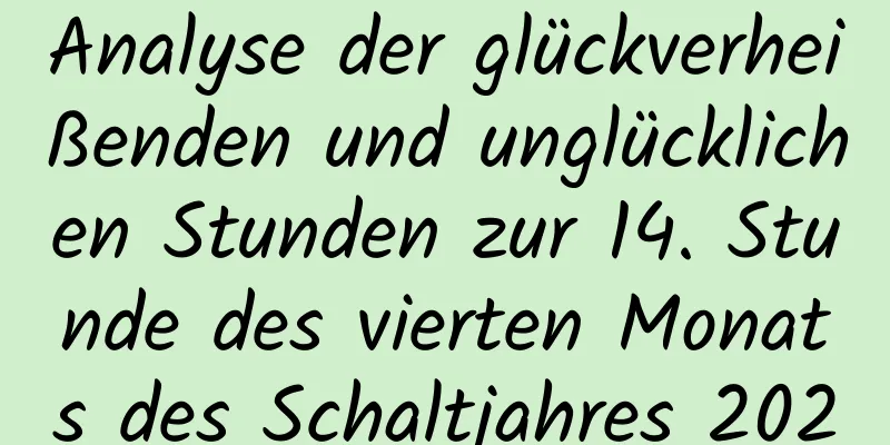 Analyse der glückverheißenden und unglücklichen Stunden zur 14. Stunde des vierten Monats des Schaltjahres 2020