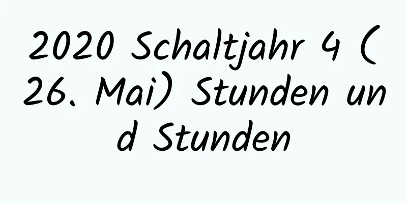 2020 Schaltjahr 4 (26. Mai) Stunden und Stunden