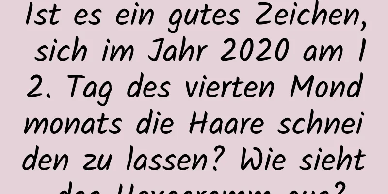 Ist es ein gutes Zeichen, sich im Jahr 2020 am 12. Tag des vierten Mondmonats die Haare schneiden zu lassen? Wie sieht das Hexagramm aus?