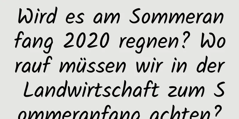 Wird es am Sommeranfang 2020 regnen? Worauf müssen wir in der Landwirtschaft zum Sommeranfang achten?